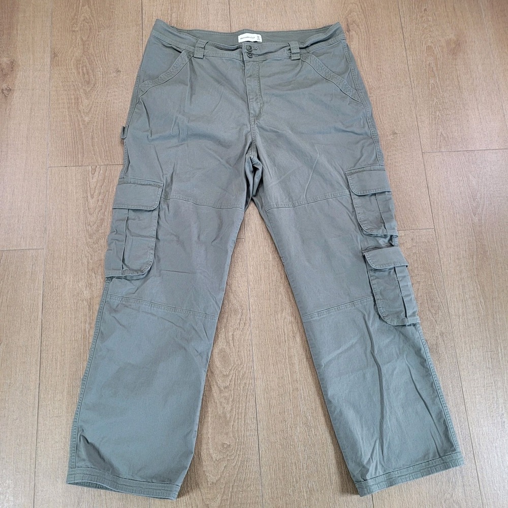 Abercrombie & Fitch Cargo Pants Womens 34/18L Olive Green Relaxed